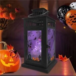 Halloween Lantern with Flickering LED Gnome - Halloween Centerpieces for Tables